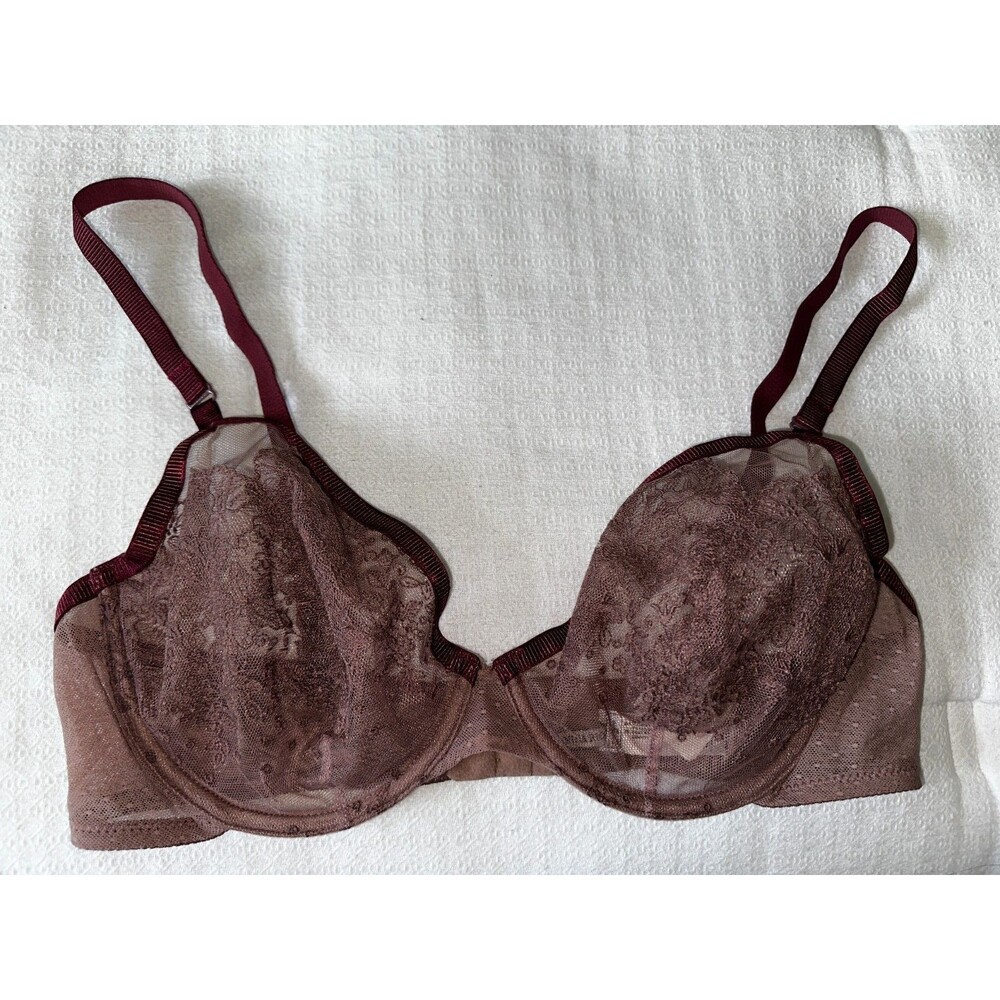Nina Ricci NEW NWT Size 34 D 34D Ann Marie Lingerie Bra Plum Color Underwire